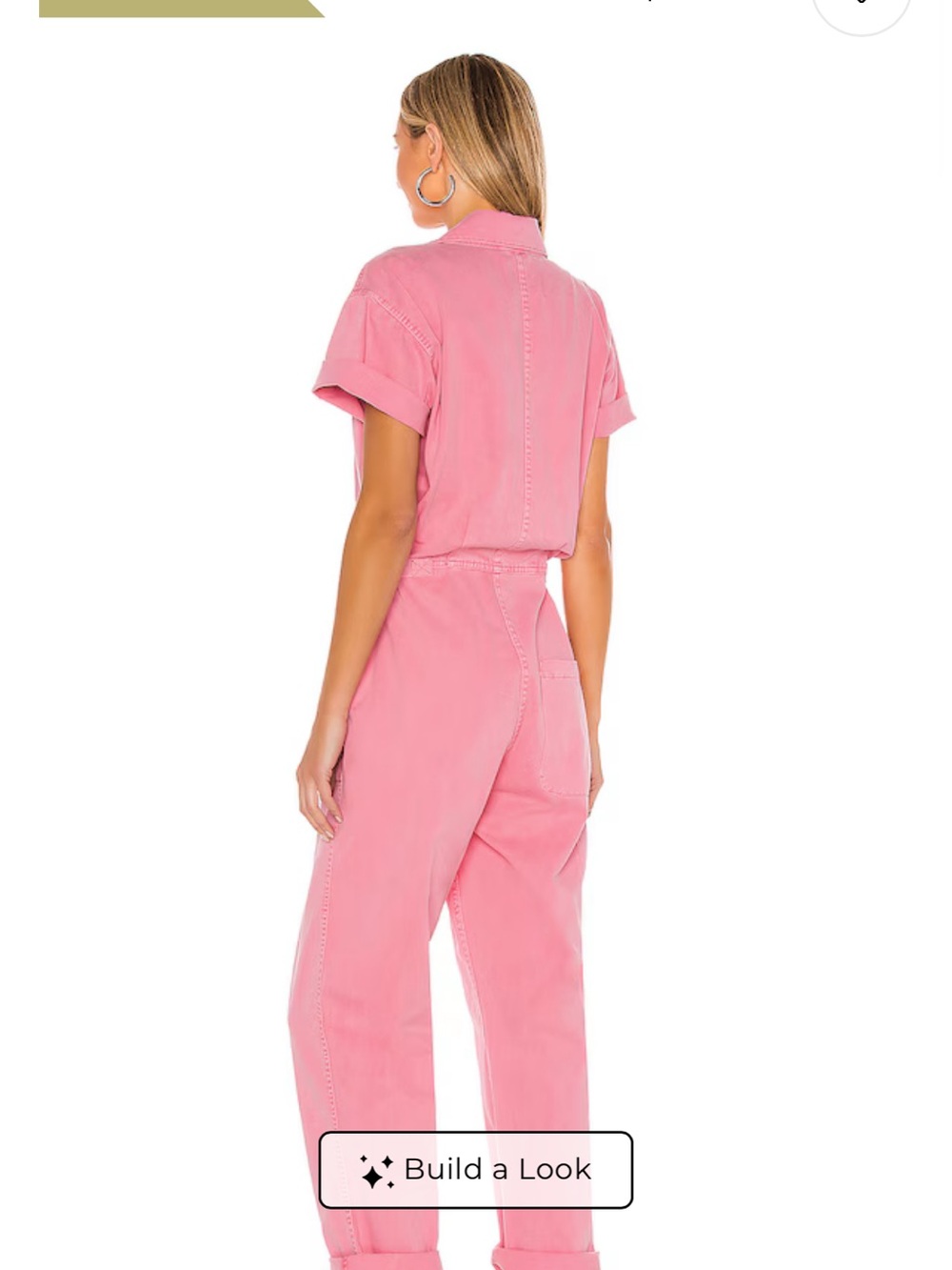 Pistola Grover Jumpsuit in Flamingo Short-Sleeve Pink Utility Jumpsuit - Picture 3 of 4